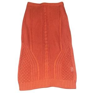 Parrow Women's Cable Knit Midi Skirt, Orange, XS